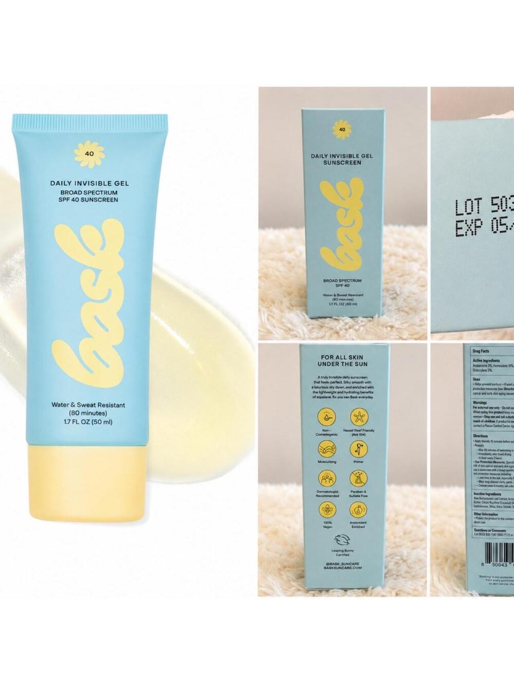 Bask Daily Invisible Gel SPF 40 Sunscreen